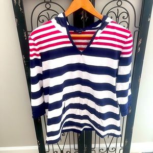 3/4 sleeve hooded pullover from Tommy Hilfiger. Perfect for a day in the sun.